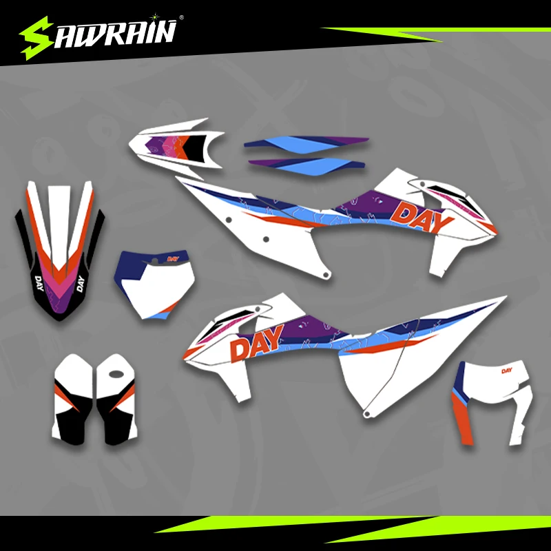 

Мотоциклетные графические фоны Sawrain, наборы наклеек для KTM EXC XCW SXF 19-22SXF 20-23EXC 003