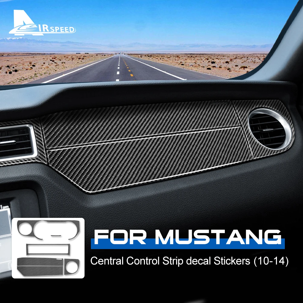 

Real Soft Carbon Fiber for Ford Mustang 2010 2011 2012 2013 2014 Accessories Interior Trim Central Control Strip Sticker