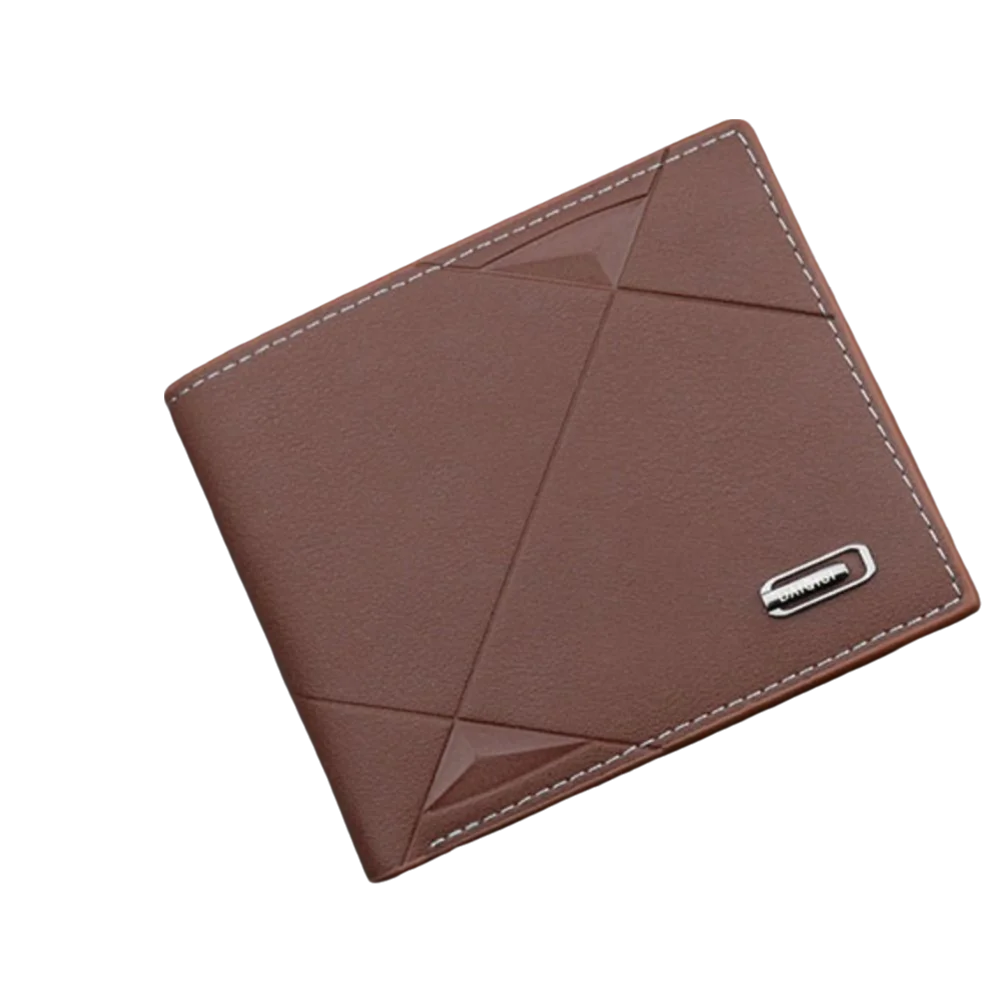 Portable Business Men's Short Wallet Pu Leather Casual Credit Card Holder Solid Color Cash Bag Male Bifold Wallet Gift