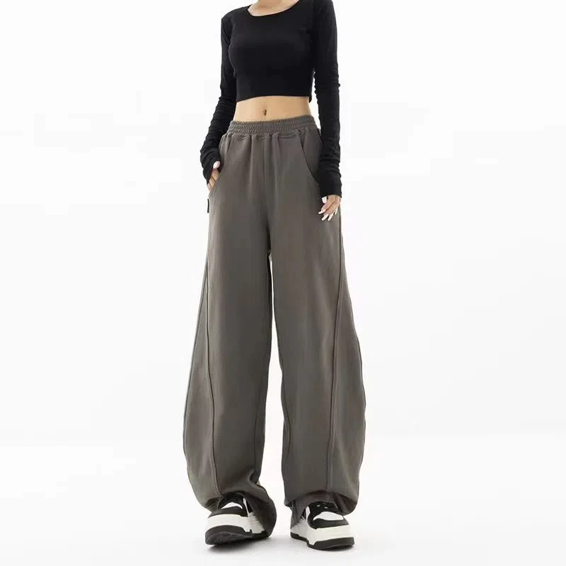 Apricot High Waist Banana Pants Women Spring Autumn 2024 New American Style Chic Straight Casual Affordable Wide Leg Trousers