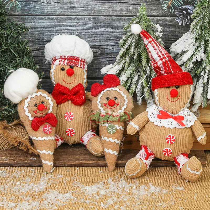 Christmas Gingerbread Man Doll Window Display Ornaments Christmas Tree Decoration Christmas Home Decor New Year Gift