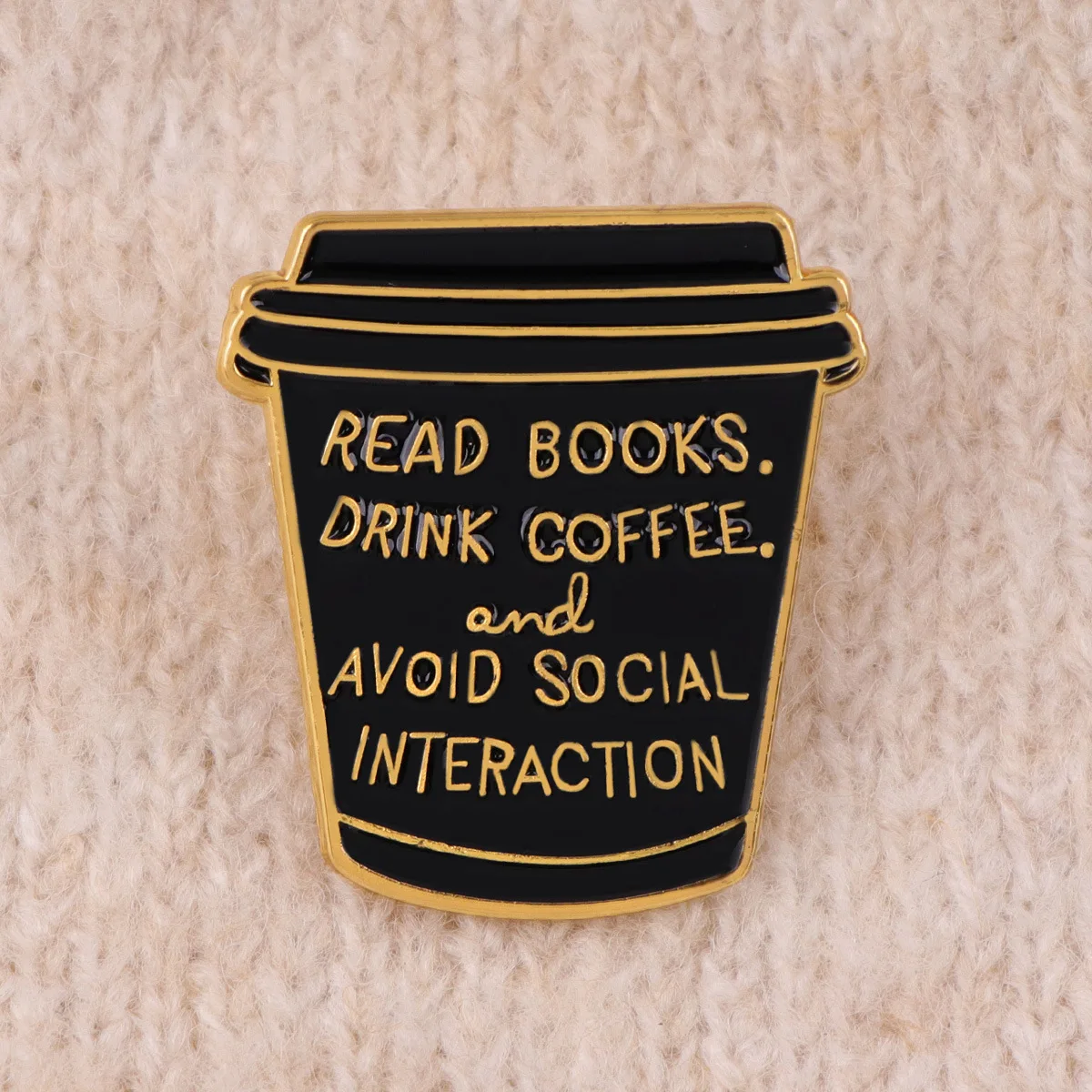 Read Books Drink Coffe Funny Enamel Pin Cute Quote Brooches on Clothes Badge Bag Lapel Woman Men Constume Jewelry Friends Gift