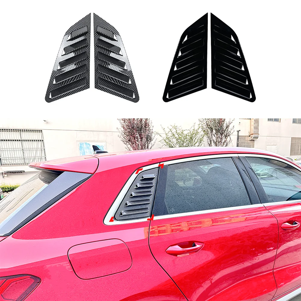 Car Rear Window Side Vent Shutter Louver Cover Trim Sticker For Audi A3 8Y S3 2021 2022 2023 Sportback Model Car Accessories