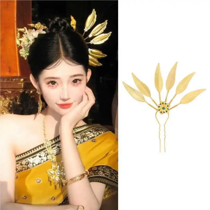 กิ๊บติดผมสไตล์พระราชวัง กิ๊บติดผมสไตล์ไทยสไตล์ชาติพันธุ์ประดับคริสตัล