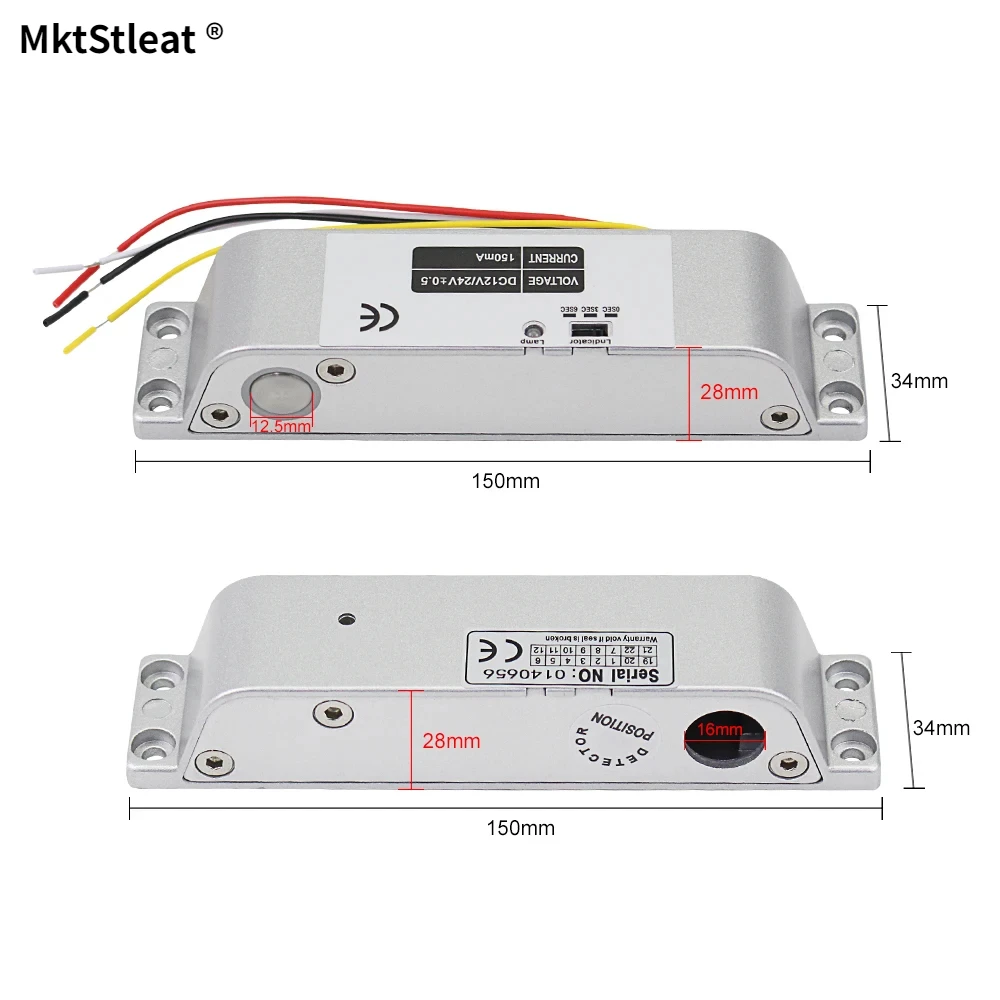 Fail Safe NC Electric Drop Bolt Lock Access Control Electronic Door Mortise Locks with Time Delay for Gate Entry System