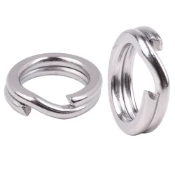 100PCs Connecting Fishing Rings Sets Stainless Steel Split Rings Hard Bait Lure Accessories Tackle High Strengthen O Ring