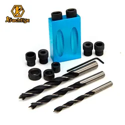 Krachtige 15 Degree Oblique Hole Locator Angle Drilling Locator Clamp Kit Guide Woodworking Hand Tools Drill Bit 6mm 8mm 10mm