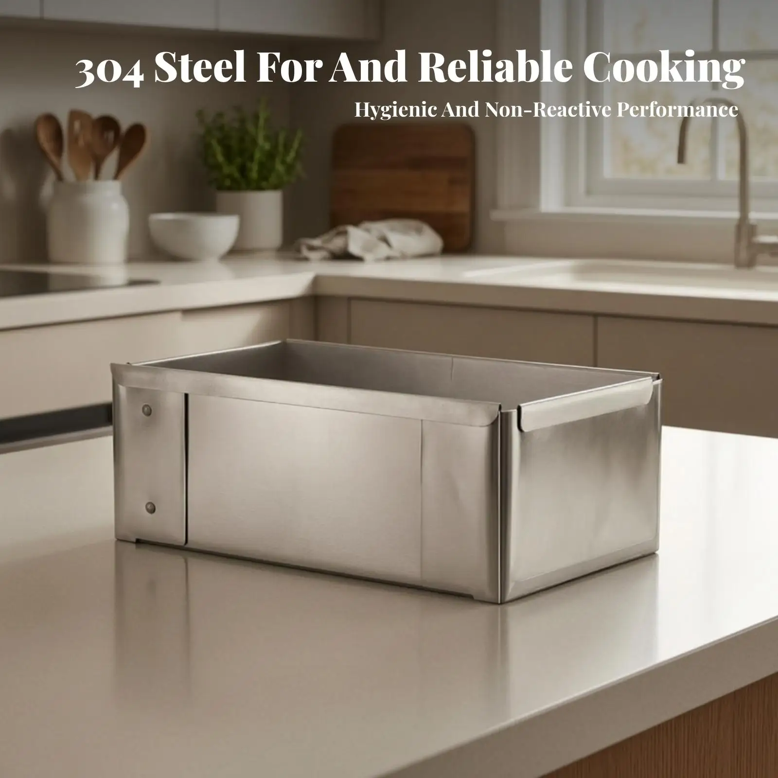 Baking Cake Mold Rectangular 304 Stainless Steel Removable Edges Straight Wall Pan for Professional Kitchen Cake Kit