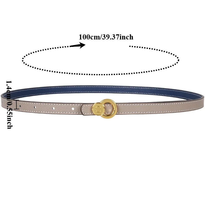 Korean-Style Retro Reversible Two-Tone Belt—Stylish Versatile Perfect for Everyday Dresses and Jeans Women’s Belts