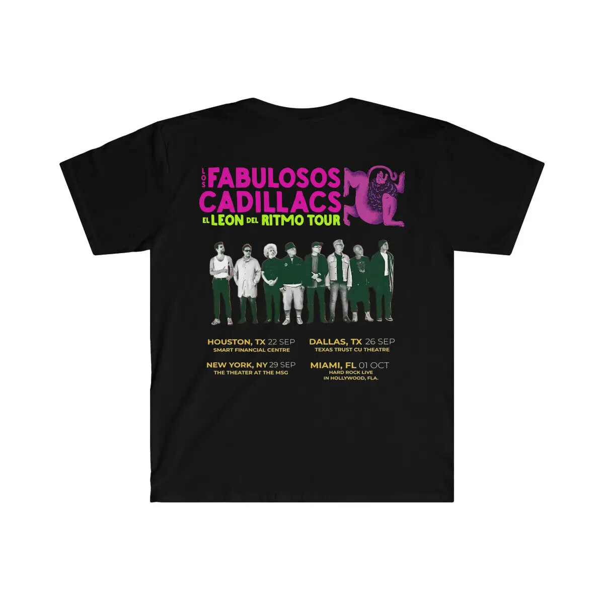 Cotton T Shirt Los Fabulosos Cadillacs Leon Del Ritmo USA Tour 2023