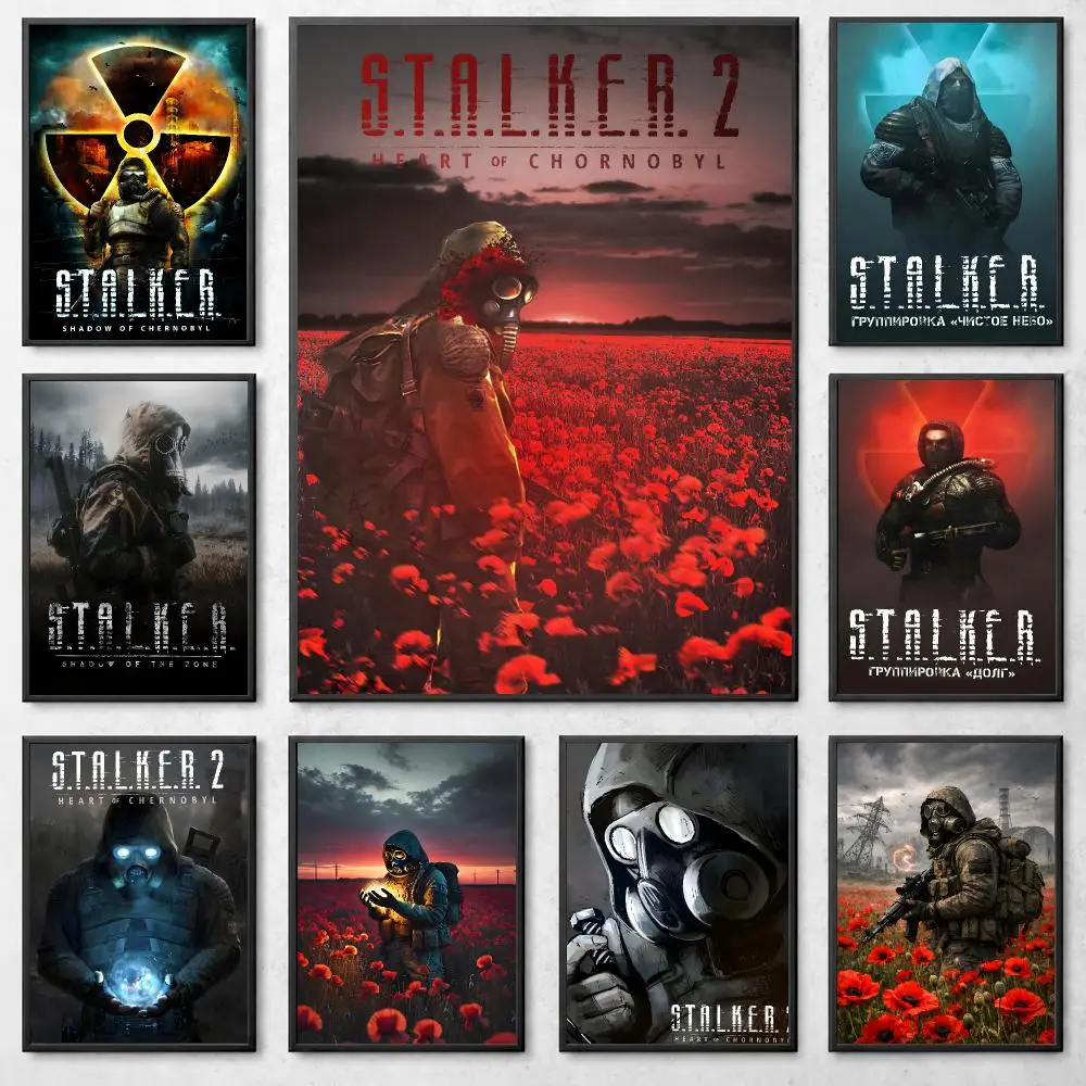 Game Survival S-STALKER Poster Self Adhesive Art Poster Bedroom Dorm Gaming Room Decor Gift