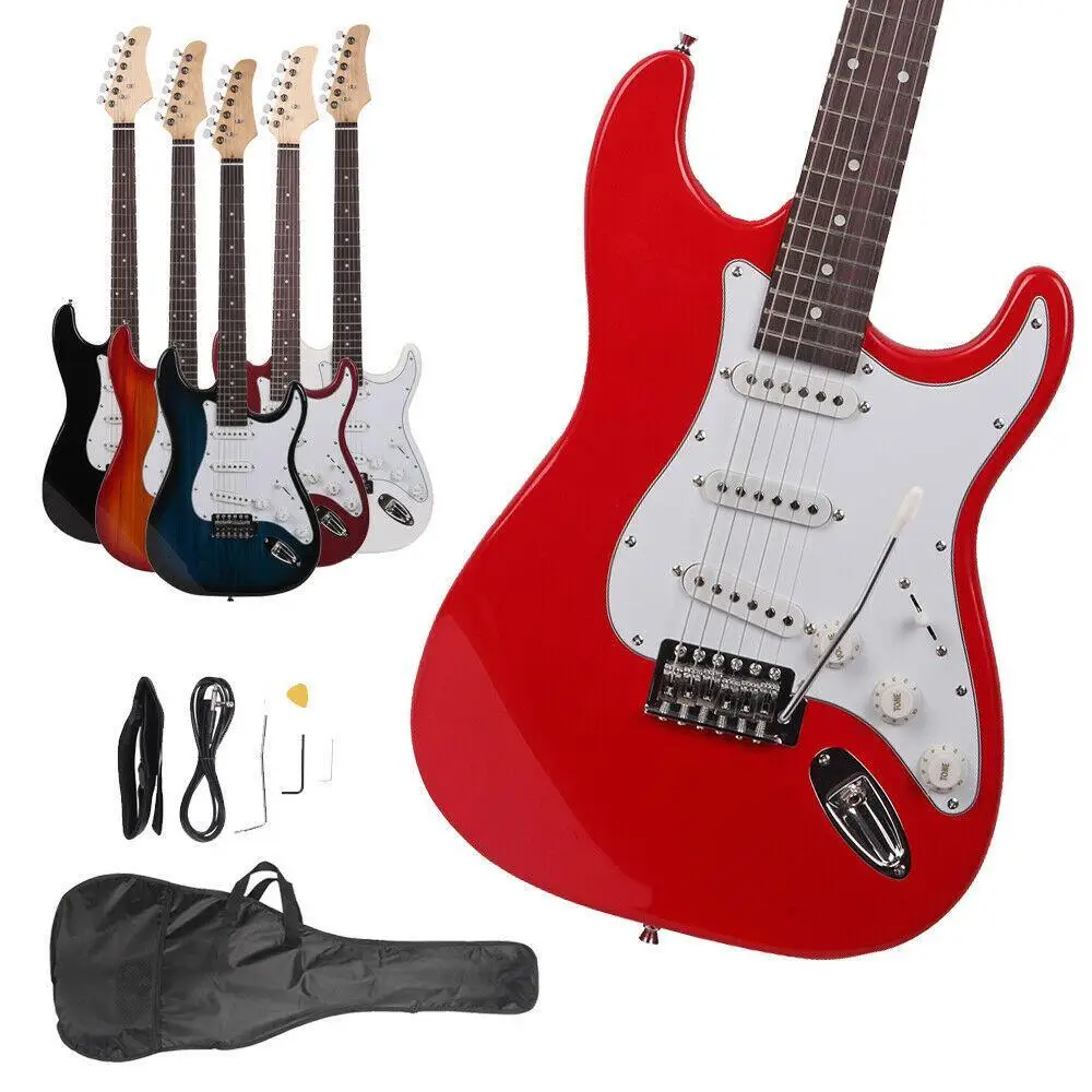 

New Colorful Electric Guitar+Strap+Cord+Gigbag Beginner Pack Accessories