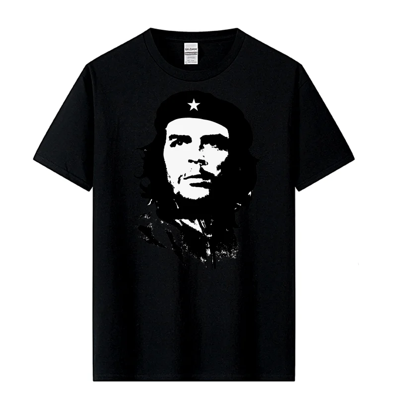 Masculino de alta qualidade manga curta 100% algodão che guevara revolução impresso camisa masculina casual o-pescoço masculino camiseta feminina