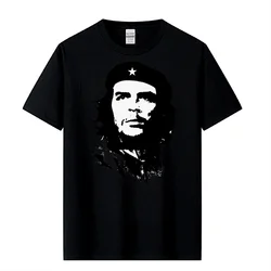 Camiseta de manga corta para hombre, camisa informal con cuello redondo, 100% algodón, estampado de Che Guevara Revolution