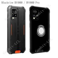 For Blackview BV4800 Pro BlackviewBV4800 BV4800Pro Back Ring Holder Bracket Phone Case Soft Silicone TPU Original Shockproof