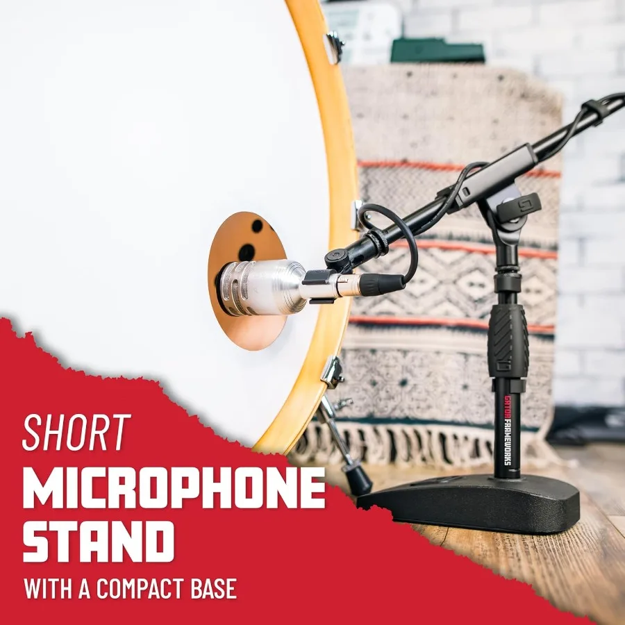 Gator Frameworks GFWMIC0821 Supporto per grancassa e amplificatore con base compatta