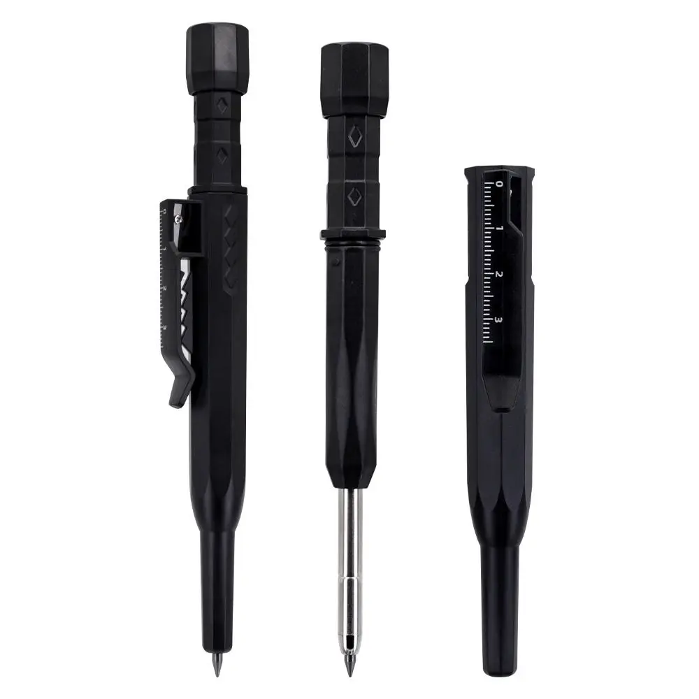 

2.8mm Mechanical Pencil Deep Hole Marking with Sharpener/Ruler Woodworking Marking Tool Metal Long Head