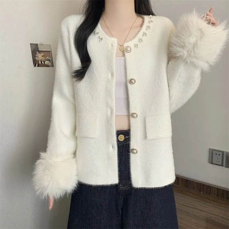 Beautiful Little Top New Style Women's Temperament Raw Ee Knitted Cardigan