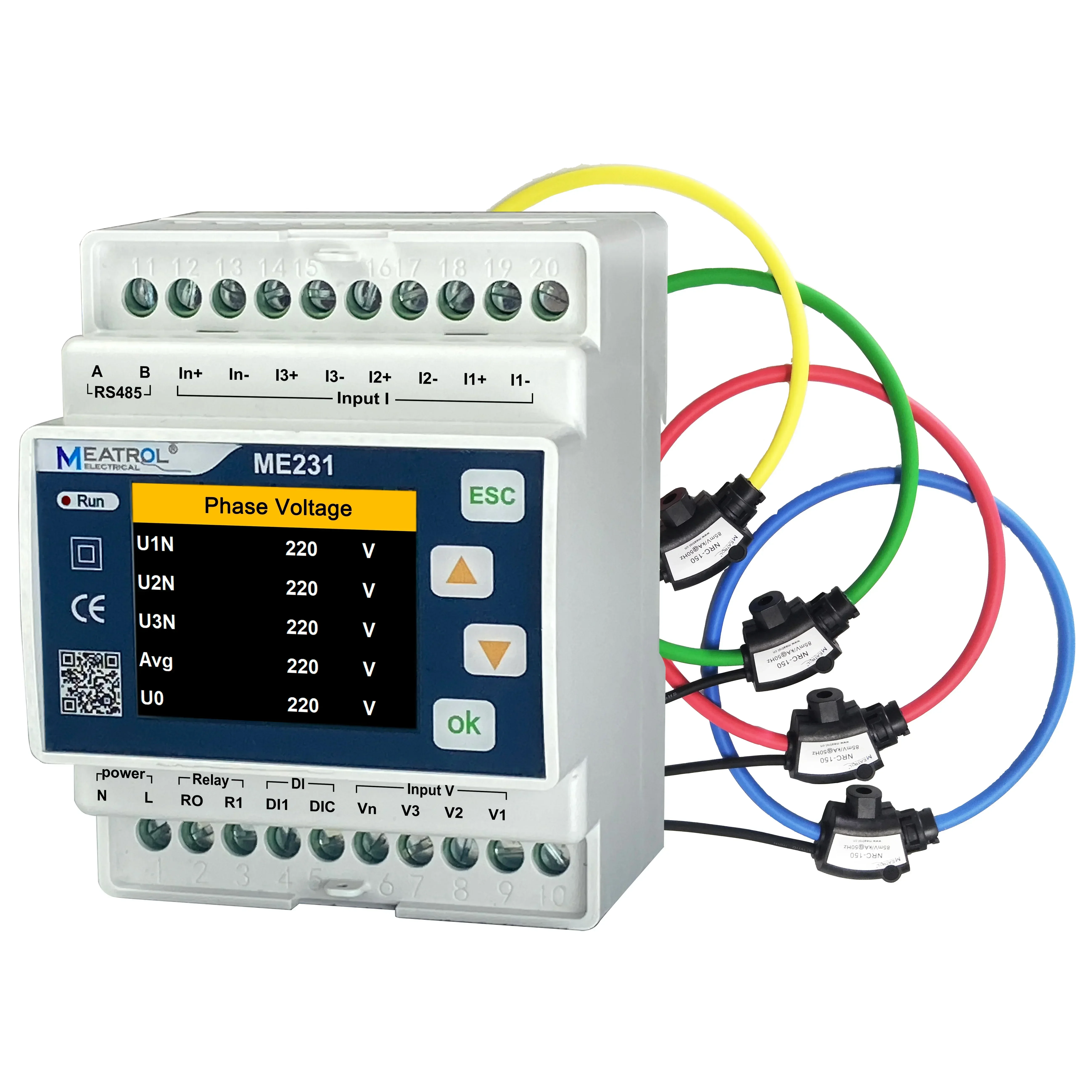 231High quality Rogowski coil 333mV Split Core CT Connected RS485 Modbus RTU Energy Meter