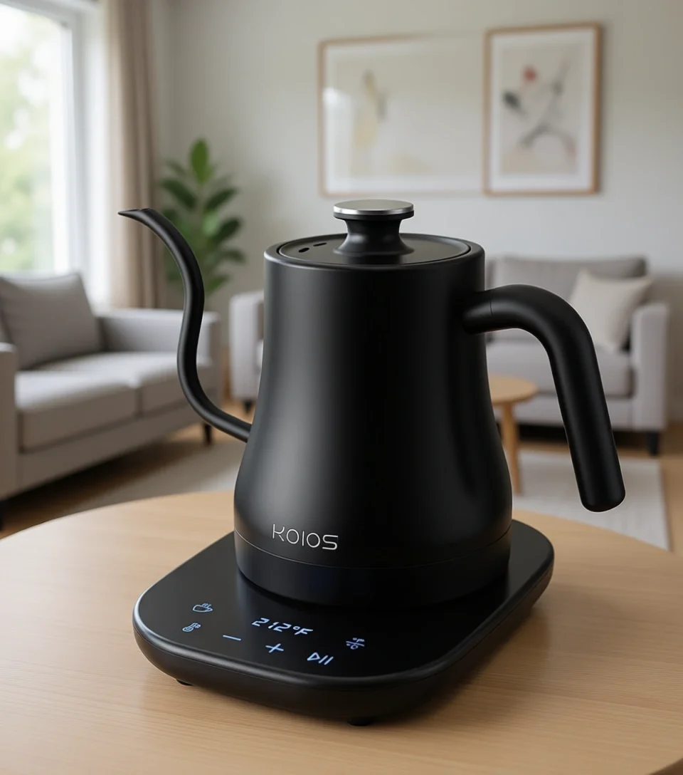 Gooseneck Electric Kettle with Precise Temperature Control and Keep Warm Function for Pour Over Coffee and Tea