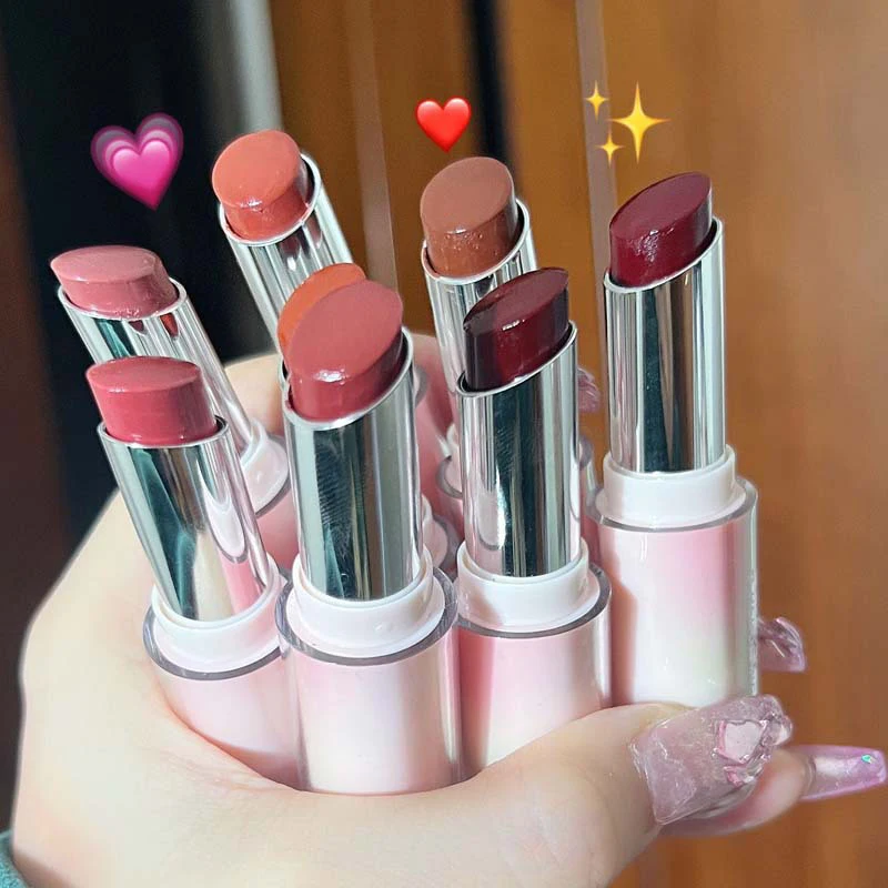 HERORANGE Water Gloss Mirror Lipstick Crystal Jelly Transparent Lip Stick Moisturizing Long-lasting Solid Lip Gloss Makeup