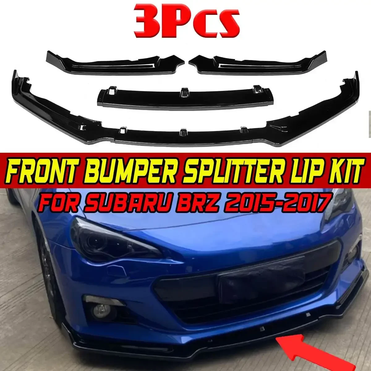 Detachable Car Front Bumper Splitter Lip Spoiler Body Kit Bumper Diffuser For Subaru BRZ 2015 2016 2017 Bumper Lip Deflector