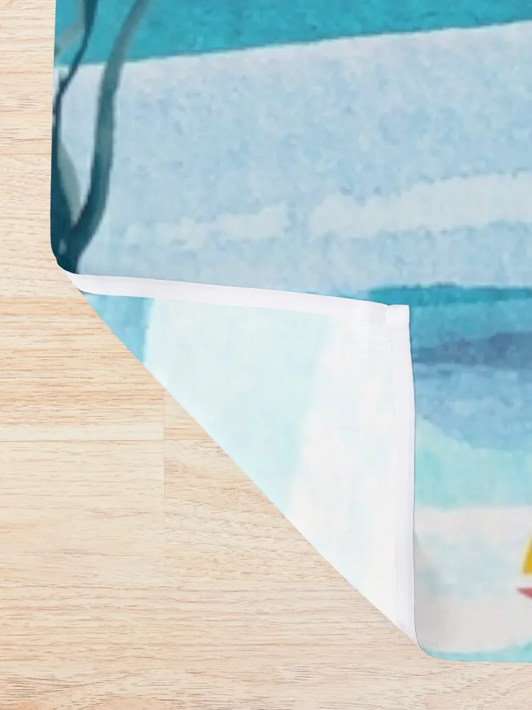 المراكب الشراعية والنباتات البحرية ستارة الحمام حوض الاستحمام دش الحمام أنيمي دش للحمامات مع ستارة تصاميم جميلة #2