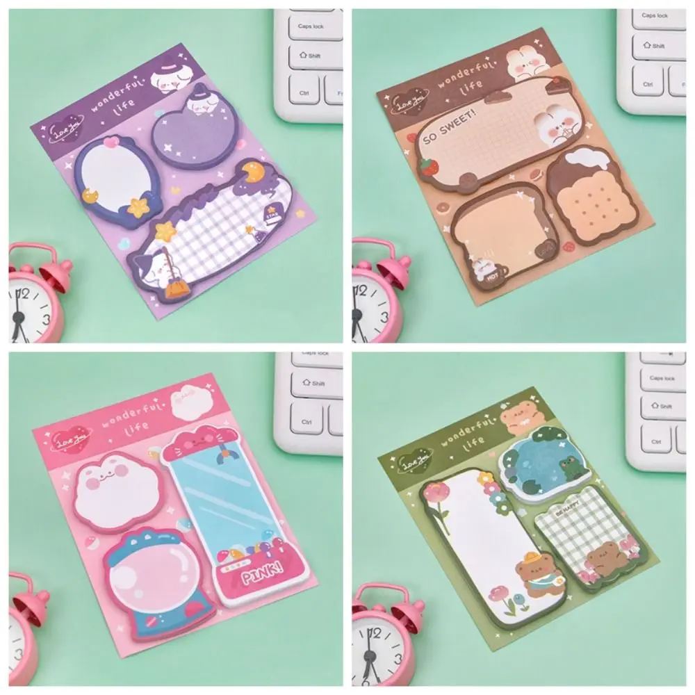 Kawaii Cartoon Rabbit Sticky Notes, Urso Urso, Material Escolar, Para Lista, Presente Dos Miúdos