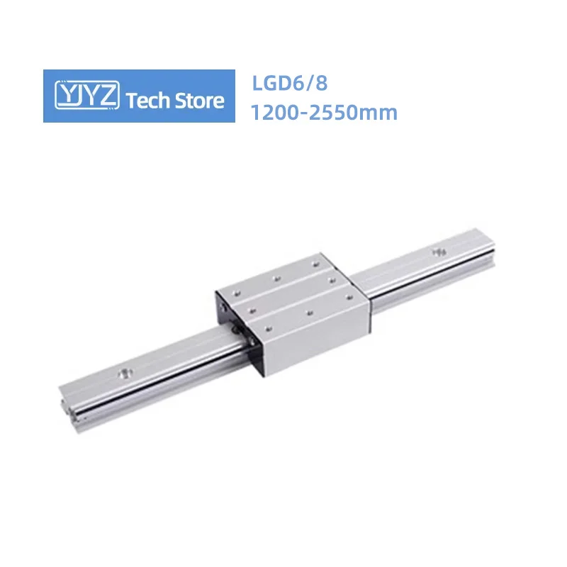 Linear guide extremely fast heavy-duty external double shaft, 1PC LGD6/8, LGB roller block, length = 1200MM-2550MM