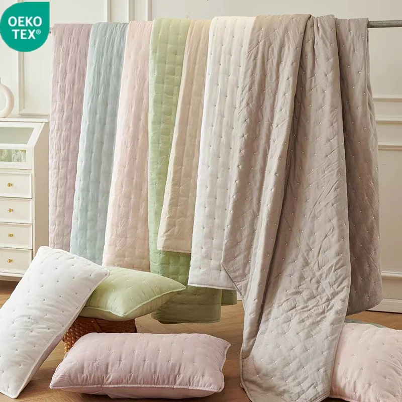 220x240cm Eucalyptus Lyocell Fiber Blanket Summer Cooling Silky Embroidery Quilt Double Bed Cover OEKO-TEX STANDARD 100