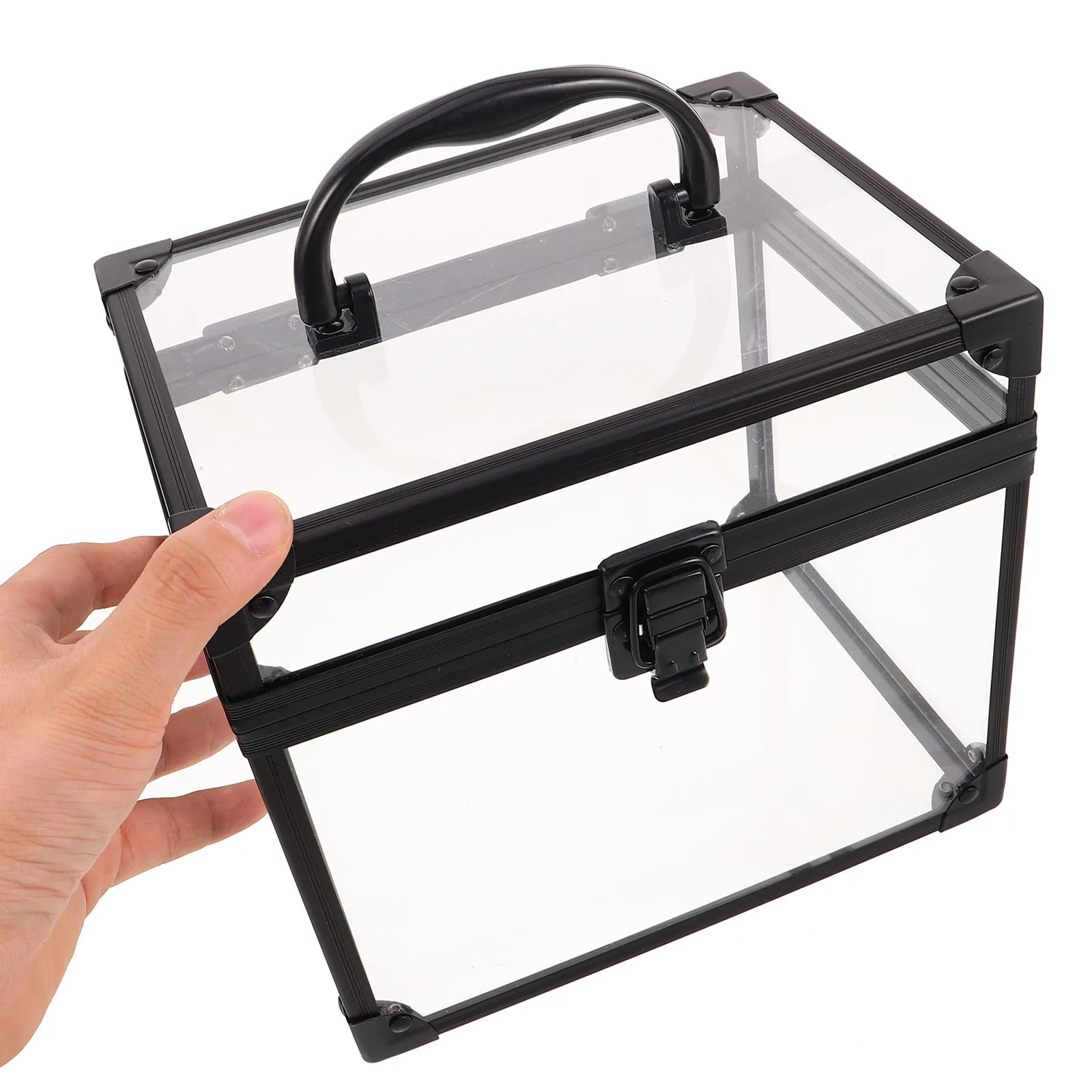 

Clear Acrylic Record Storage Case with Handle for Vinyl Albums Cd Dvd Organizer Box Dust-Free Protection Desktop Album Display