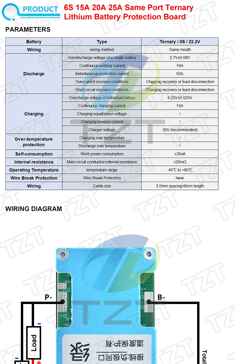 6S 15A 20A 25A 3,7V BMS Lithium-Batterie-Balancer-Platine mit NTC-Temperaturschutz und gemeinsamen Anschlüssen für E-Scooter – Detail 1