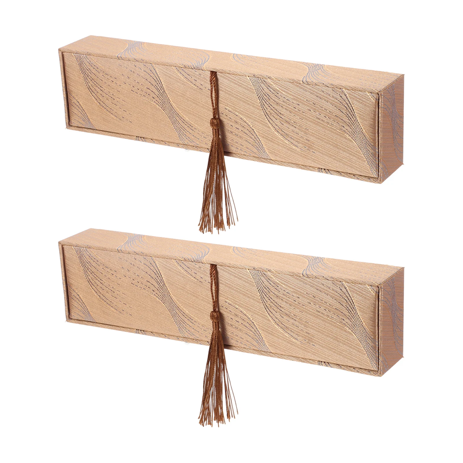 

2Pcs Chinese Style Jewelry Box Vintage Tassel Necklace Ring Storage Organizer Pendant Case Necklace Case Bracelet Box