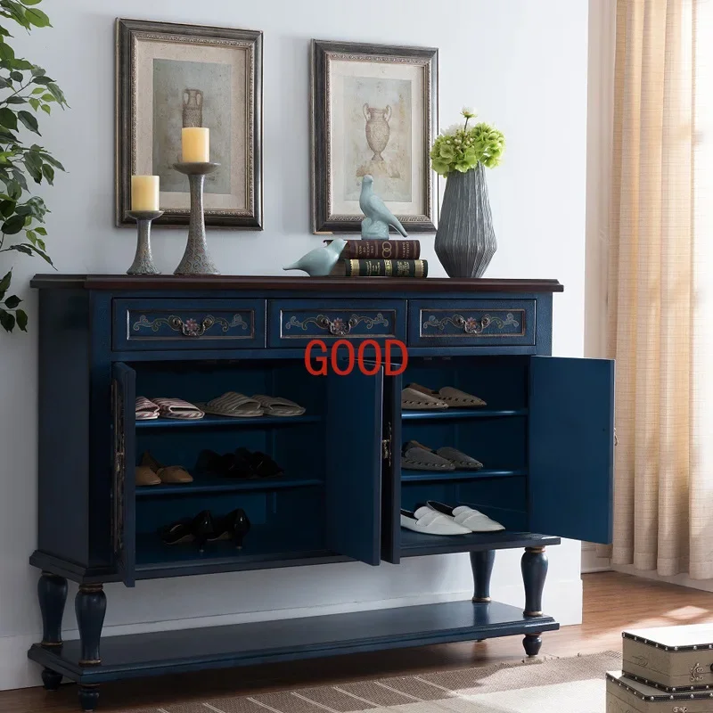 American Foyer Doorway Shoe Cabinet Relief Bottle Safety Wooden Partition Wall Locker