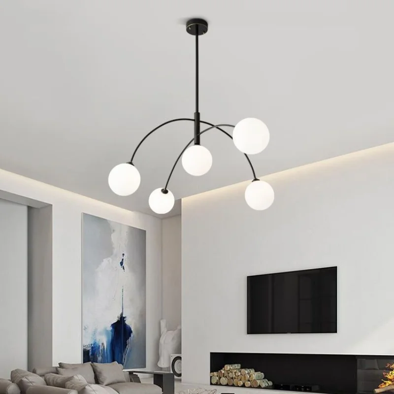 

Nordic all copper glass chandelier bedroom children's room designer pendant lamp restaurant living room indoor lighting fixtures