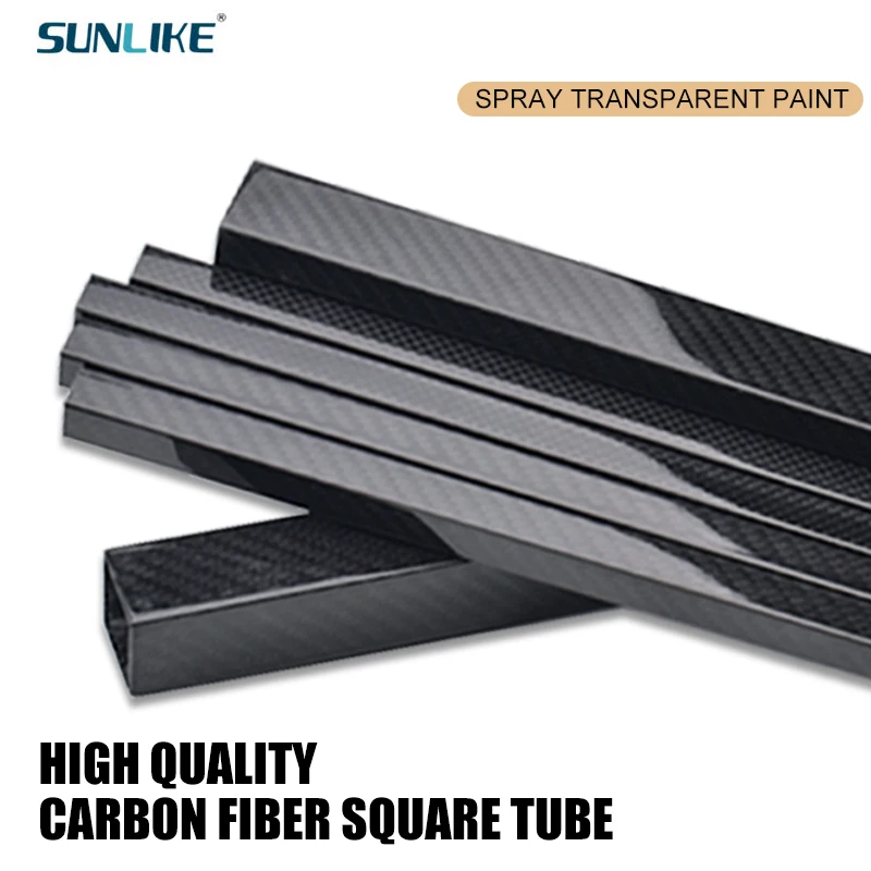 1Pcs 1000MM Length Grade A 3K Full Carbon Fiber Square Tube Painted Glossy Roll Carbon Tube Outer Diameter  30mm 32mm 34mm