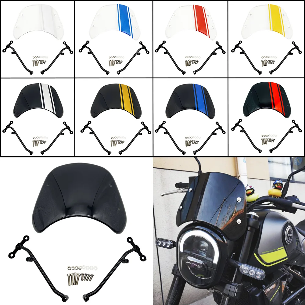 ABS Plastic Fairing Motorcycle Front Windshield Windscreen Wind Deflector For Benelli Leoncino 500