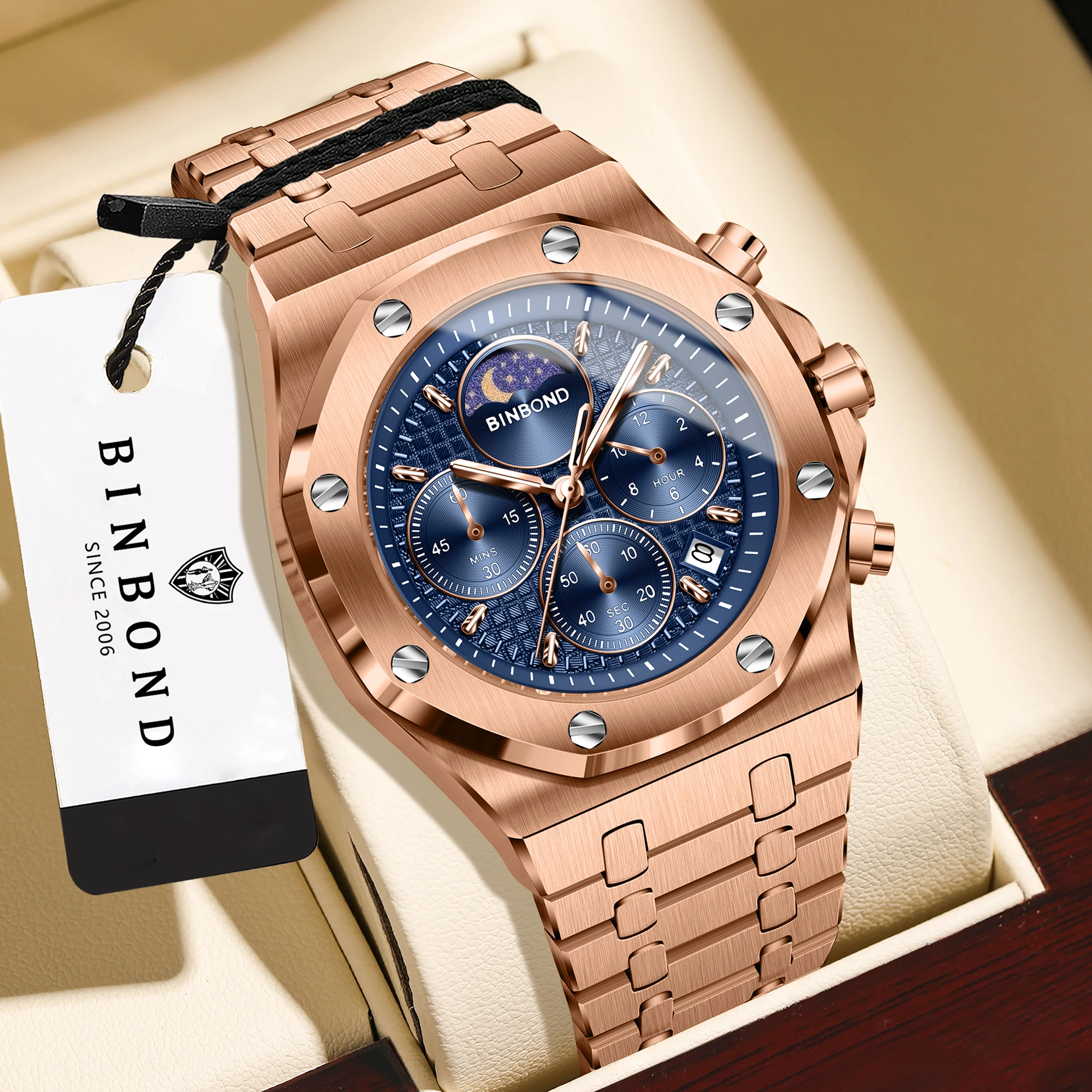 BINBOND นาฬิกาหรู รุ่นดั้งเดิม - Smartwatch Luxury Watches For Men บทวิจารณ์และราคา