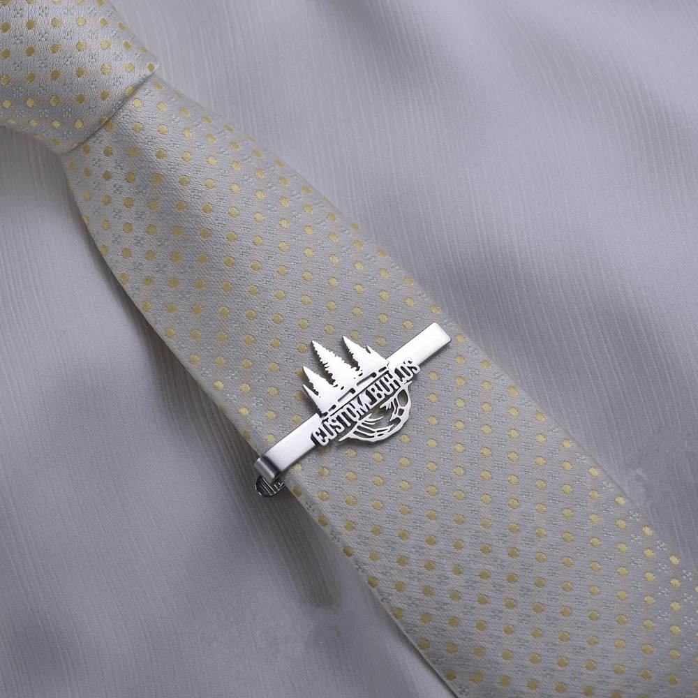 

Customized Bulk Logo Symbol Tie Clips for Men Personalized Business Company Name Tie Bar Gold Color Tie Clip Marketing Promotion