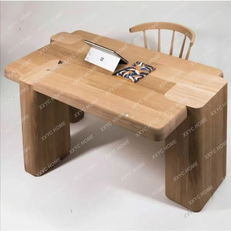 XXMedieval style solid wood special-shaped desk art irregular desk home high-end writing desk