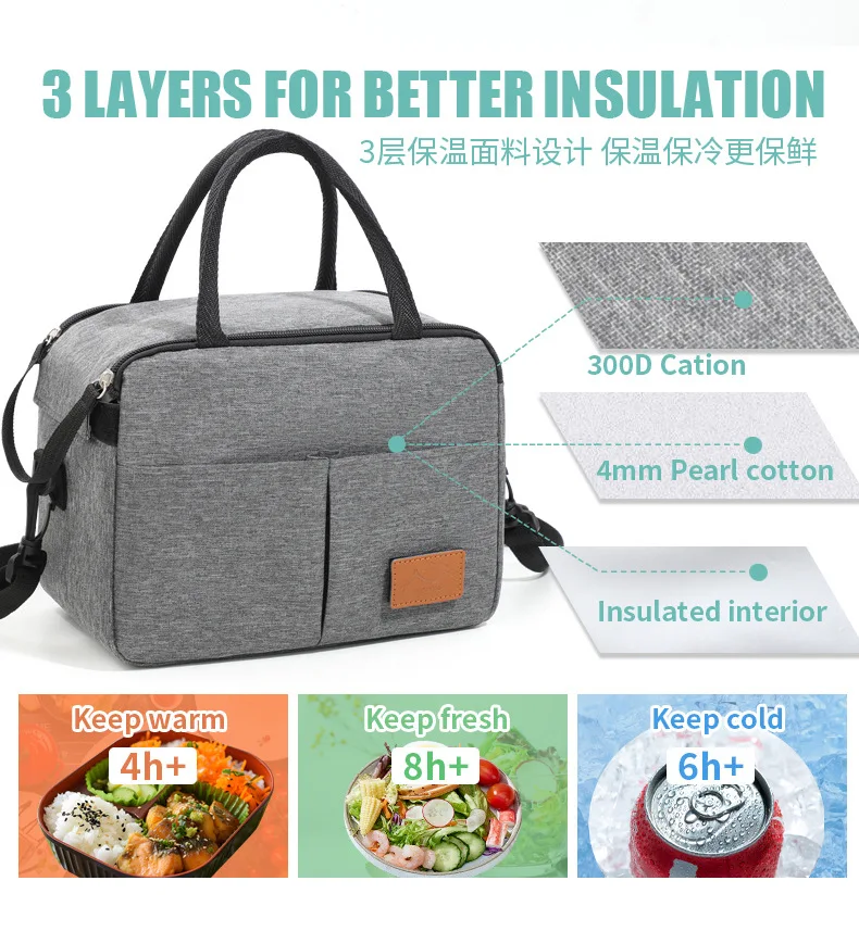 Thermal Shoulder Bags Lunch Bag Waterproof Thicker Cooler Handbag Large Insulated Food Grade School Picnic Refrigerator Box