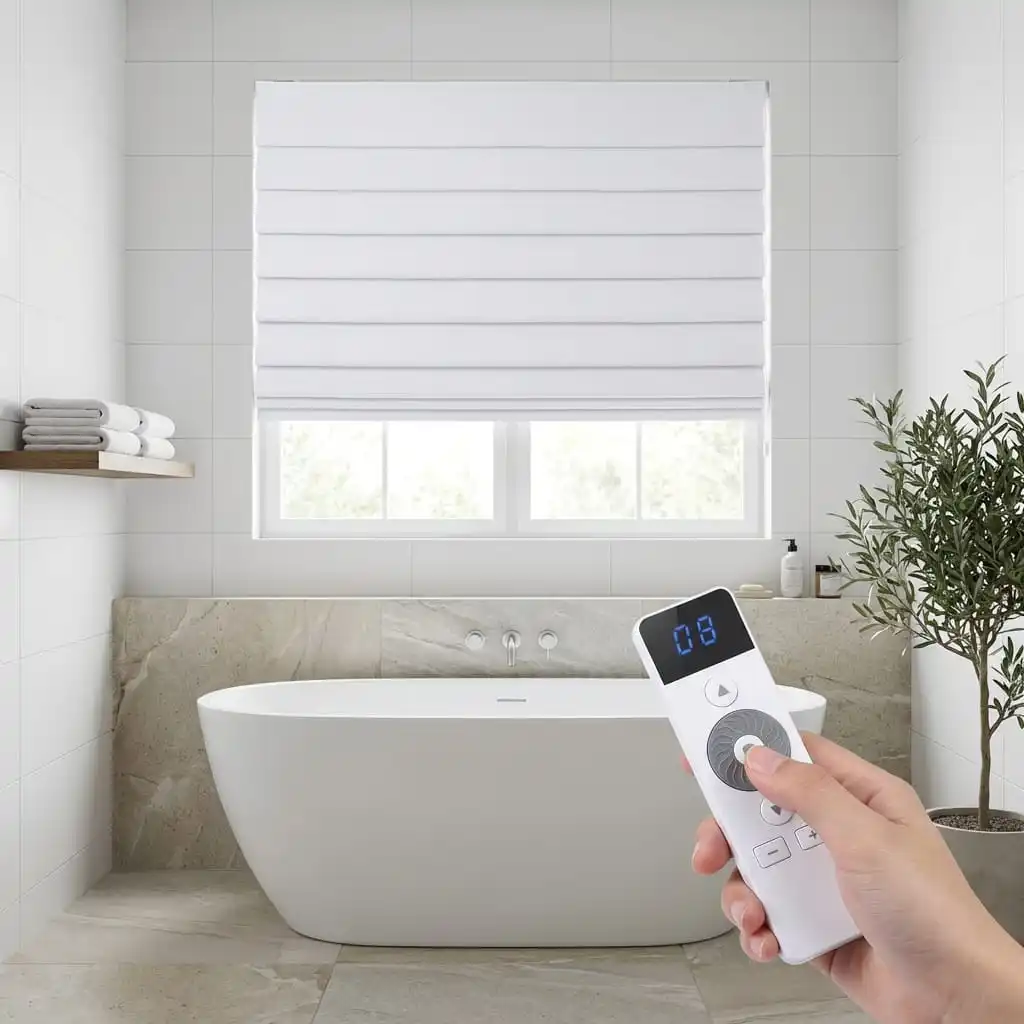 Smart Motorized Electric Vertical Blinds Waterproof Blackout App Voice Control Semi-translucent Fabric Silent Motor