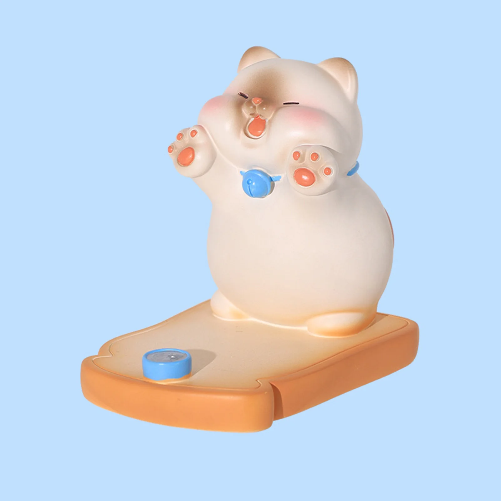 Cute Cat Cellphone Holder Resin Mini Portable Mobile Phone Stand Desk Ornament For Bedroom Office Ginger