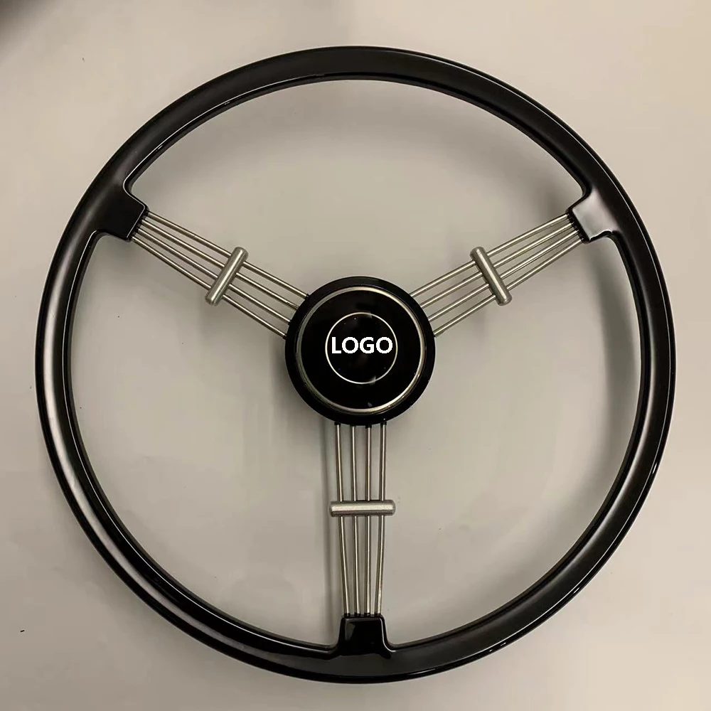 TIYPEOR High Quality 400mm Classic Vintage Ivory Black Retro Steering Wheel For Volkswagen Beetle Karmann Ghia