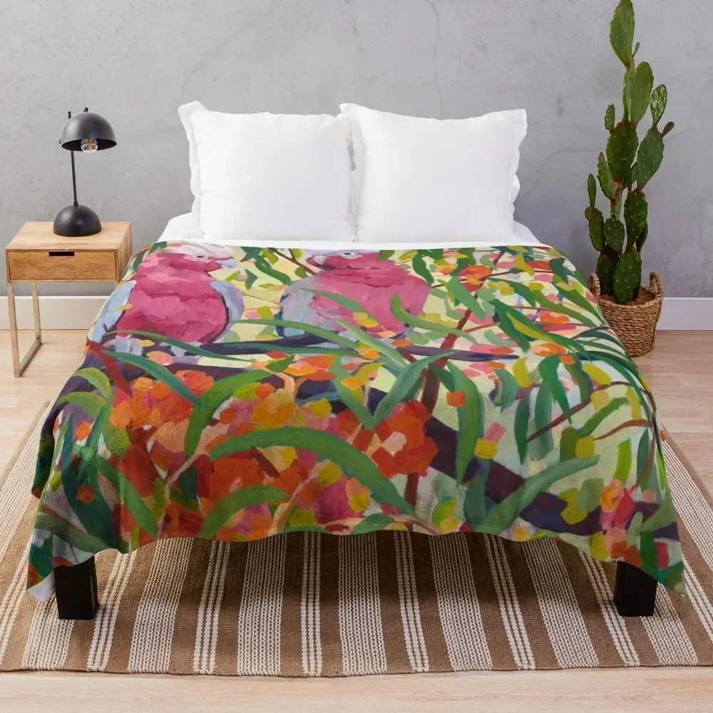 

Galahs and Blossom Throw Blanket Decorative Throw Soft Plaid on the sofa Nap Blankets