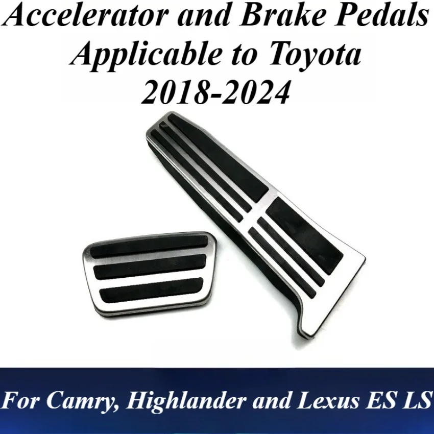 

For Lexus ES LS Toyota Camry Avalon 2018-2024 Aluminum Accelerator Brake Pedal Covers Anti-Slip Foot Rest Pads Car Styling Auto