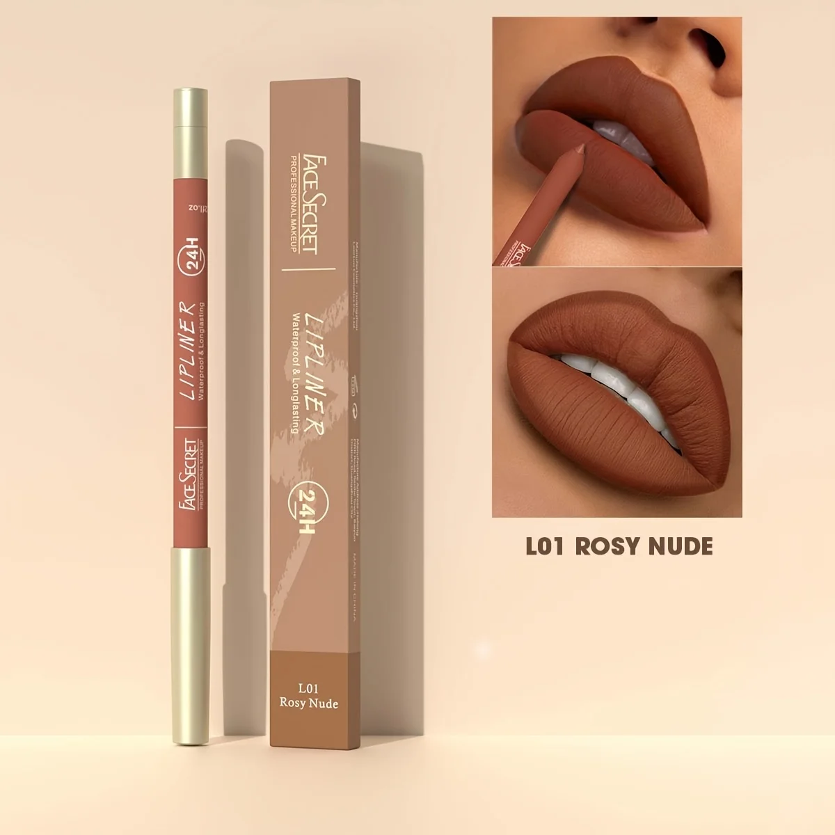防水マットリップライナー、長持ち、防汚フォーミュラ、すべての肌タイプに対応する自動回転デザイン、12色