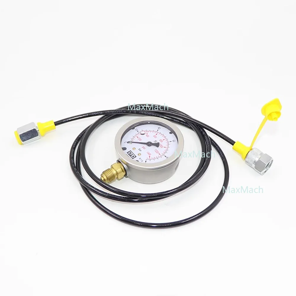 

Excavator Hydraulic Pressure Test Gauge 0-600bar with 1.5M Hose | Heavy Machinery Pump Pressure Meter | Radial Dual Scale