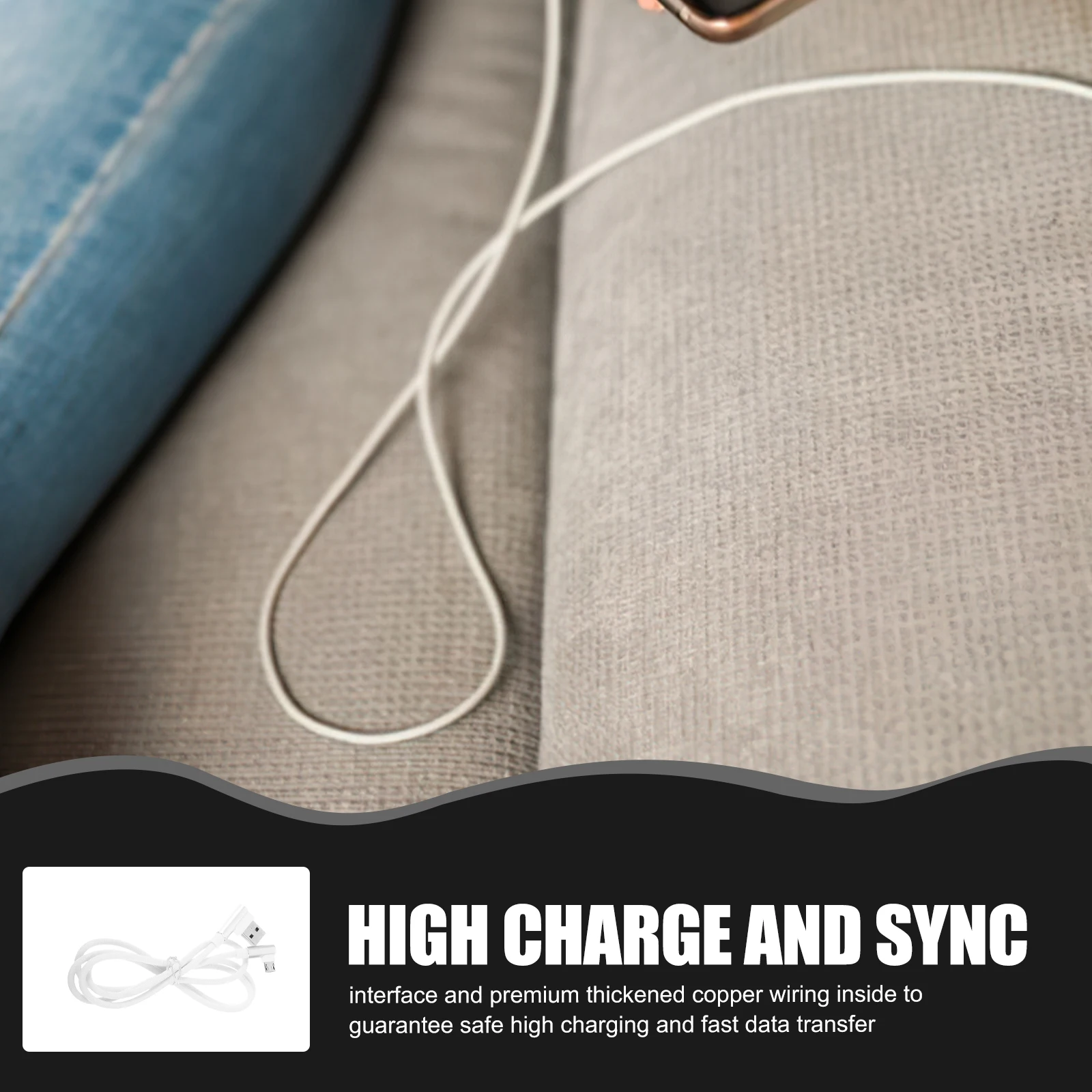 

1M Right Angle High Speed Charging Micro Usb Cable Durable Nylon Cord Fast Data Transfer For Android Phone White