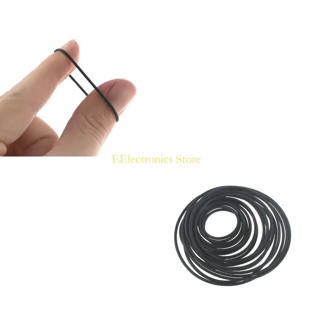 B03C 50/100PCS Reliable Mix Size Round Cassette Tape Machine Belt 1.5mm 35-85mm Fold